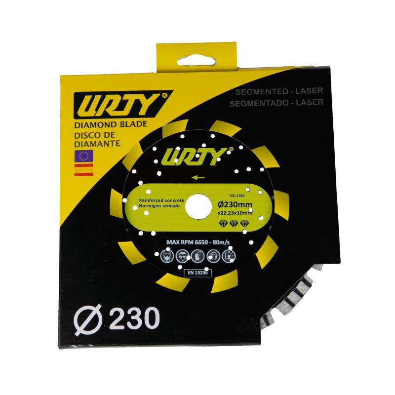 Segmented diamond disc 230 x 22,23 laser welded segment 10 mm 